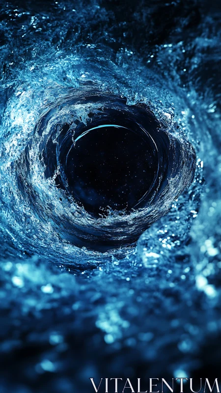 Celestial ocean vortex spirals into a star-flecked abyss.