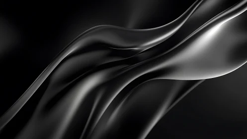Silken black waves drifting through a quiet midnight sky.