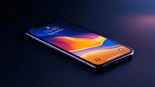 Luminescent Smartphone Glowing With Vibrant Gradient Spectrum.