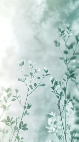 Whisperlight meadow stems in soft mint morning hush.