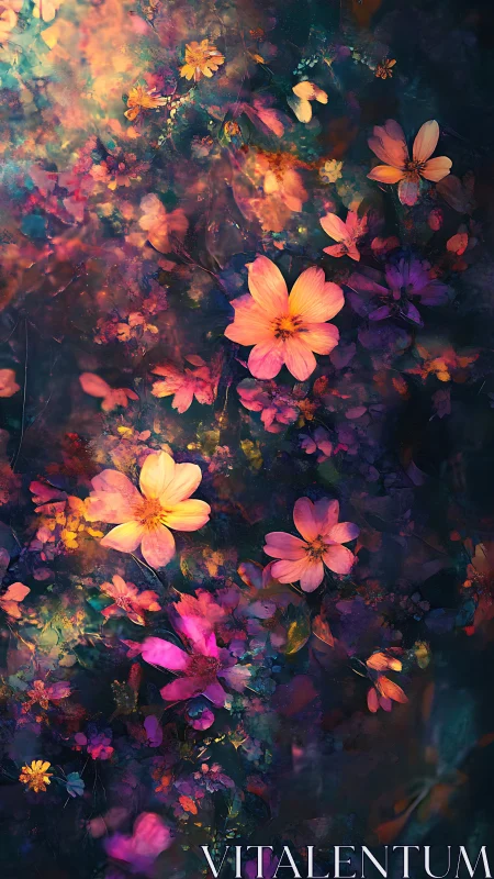 Vibrant Cosmos of Blooming Flowers Dance Together