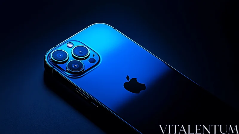 Blue iPhone Pro Camera System Studio Photography