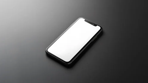 Sleek Black Smartphone with Glowing Blank Screen