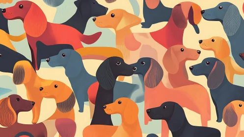 Dachshund daydreams parade in layered citrus-bright coats