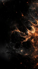 Fractal solar flare filaments ignite a deep cosmic void