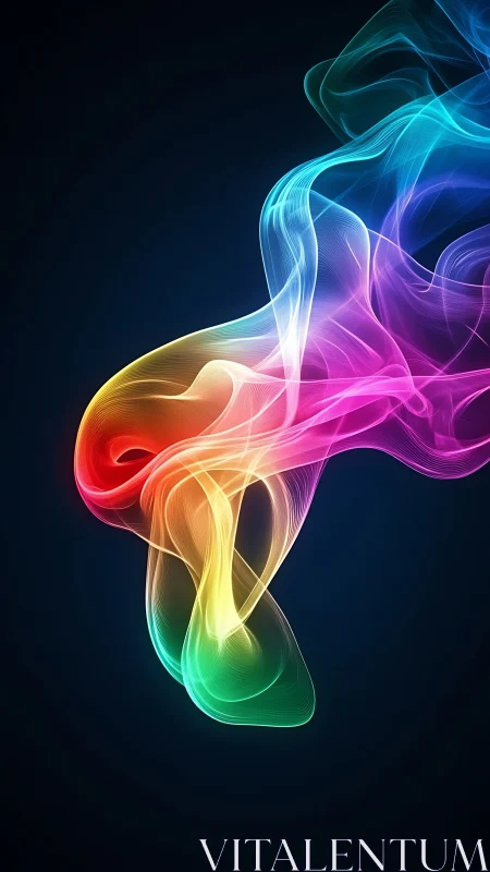 Chromatic fluid light ribbons form a luminous abstract vortex