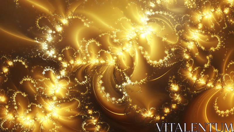 Golden fractal light fields with cascading luminous filaments