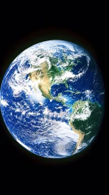 Earth viewed from space with Americas in central focus.