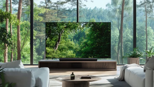 Modern Sanctuary: Forest Views Meet Contemporary Comfort.