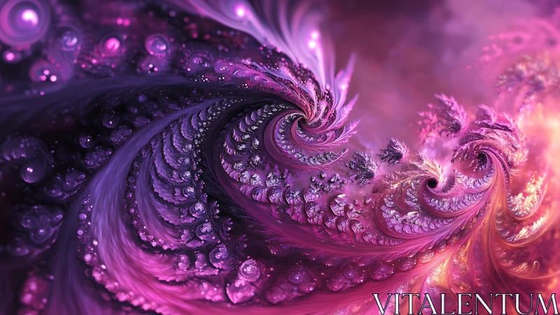 Swirling violet fractal waves curl into glowing cosmic blooms