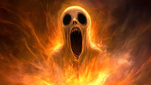 Thermal spectral wraith emerging from incinerated void field.