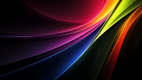 Layered abstract light curves in multicolor gradient space.