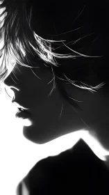 Softly lit profile capturing quiet emotion in gentle light.