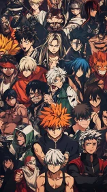 Riot of anime heroes crowd into a storm of burning stares