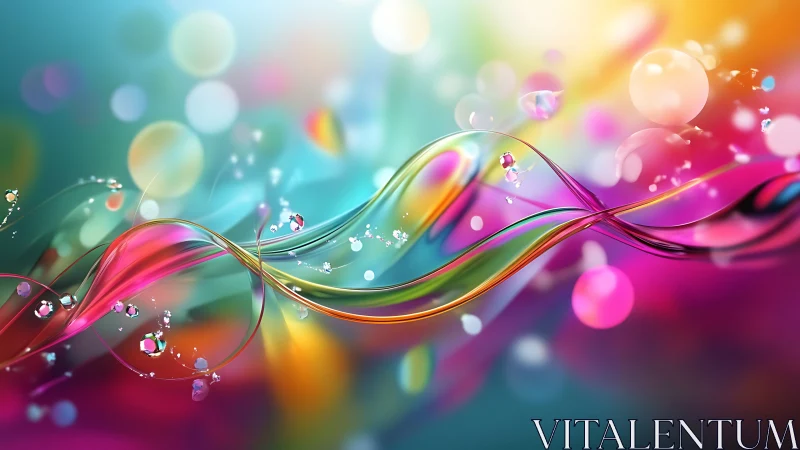 Dancing ribbons of color swirl gently through glowing light