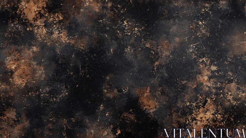 Weathered metallic patina over deep charcoal backdrop.