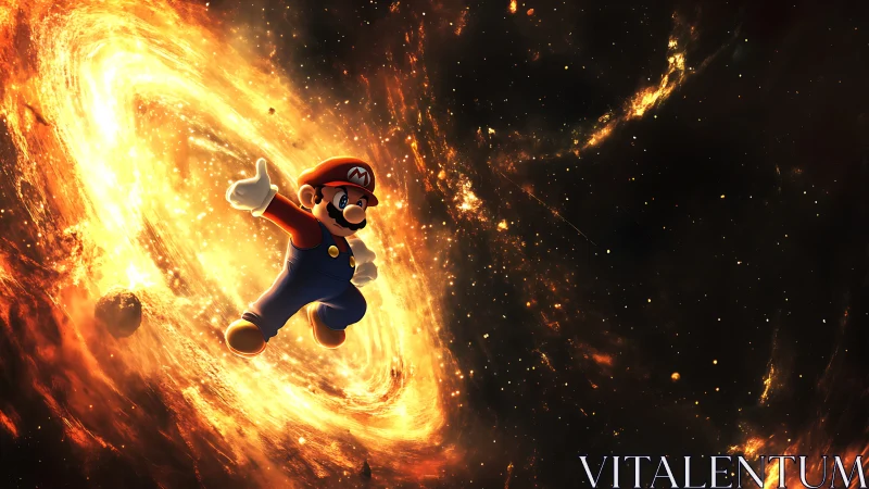 Mario's Fiery Adventure Through the Cosmos.