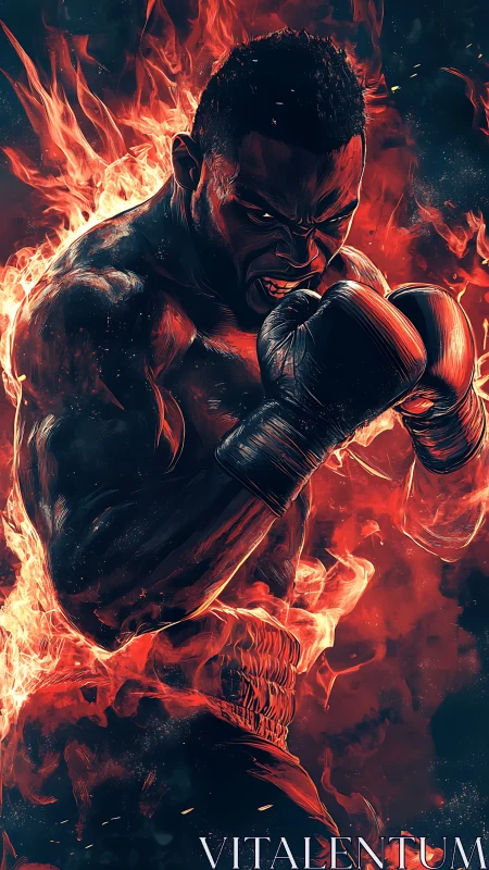 Inferno-Wreathed Boxer: Dynamic Combat Intensity Against Flame Engulfment