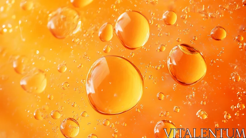 Glowing orange bubbles dance across a bright liquid backdrop
