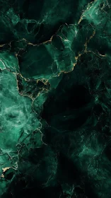 Emerald green marble slab with intricate gold mineral veining