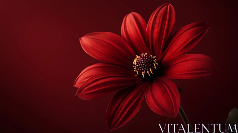 Deep Crimson Bloom: Dramatic Floral Portrait Study.