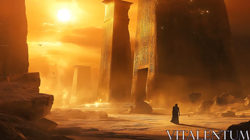 Sun-drenched monoliths whisper ancient firelit prophecies