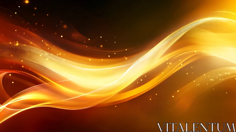 Golden light rivers dance across a deep ember horizon.