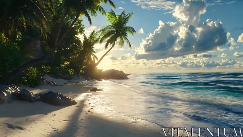 Sunlit Palms Kiss Turquoise Waters.