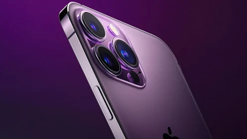 iPhone 14 Pro Max purple rear camera module design render