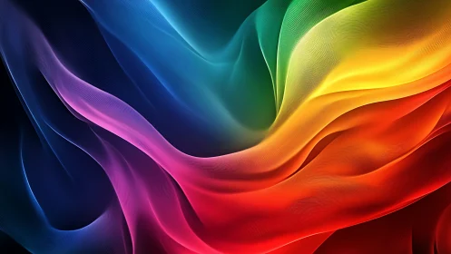 Fluid rainbow gradient waves in vivid abstract motion.