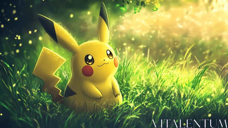 Sunlit electric friend listens to whispers of glowing grass