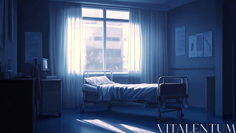 Gentle morning light over a quiet hospital bedside scene.