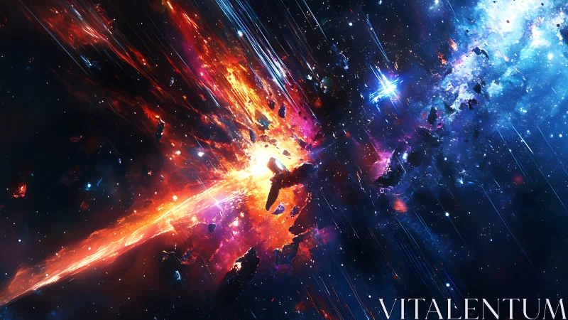 Relativistic stellar collision with luminous plasma ejecta