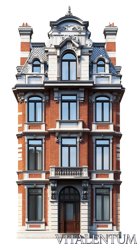 Neo-Renaissance townhouse facade with ornate stone detailing.