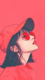 Sunlit daydream in red shades and a softly bold gaze.