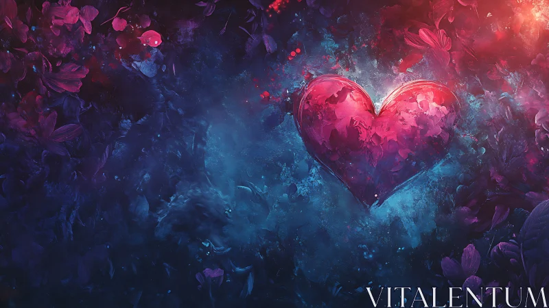 Large heart form displayed against layered dark blue gradient