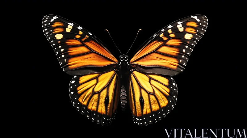 Symmetric macro study of monarch butterfly wing patterning.