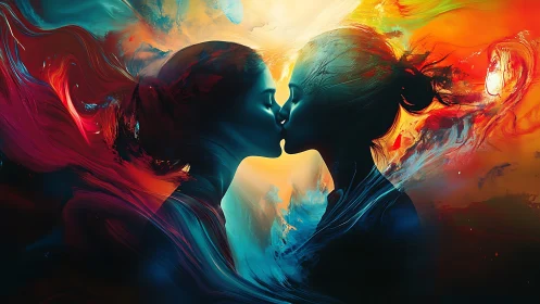 Two Souls Connect: A Dance of Fire and Light.