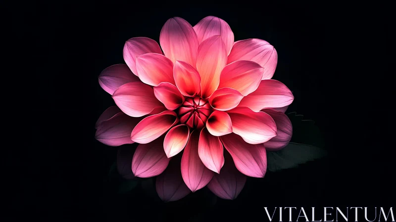 Algorithmic Dahlia Bloom Against Obsidian Void.