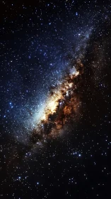 Dense star field with bright galactic band in night sky.