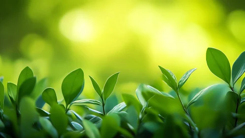 Green foliage is recorded in shallow depth of field