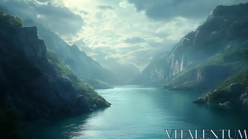 Soft thunder fjord where turquoise silence breathes slow.