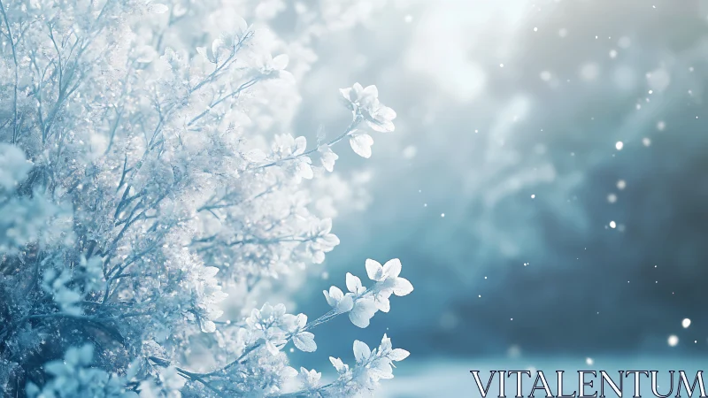 Winter's Delicate Frost Blossoms Gently Falling.