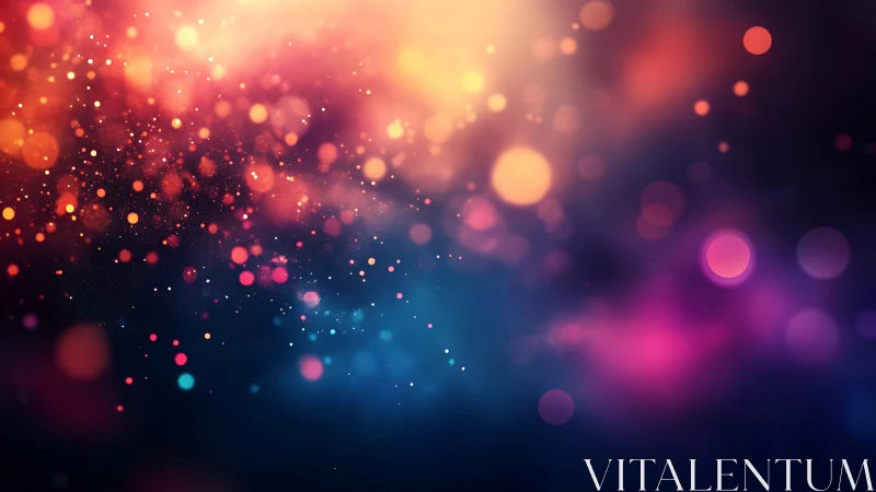 Digital bokeh nebula field with prismatic particle gradients.