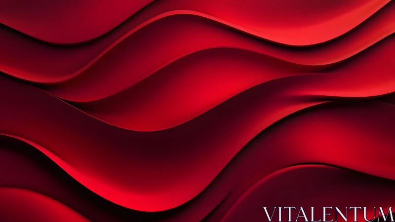 Vibrant red abstract waves with smooth gradients and modern style.