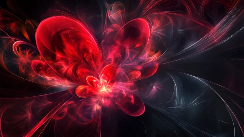 Radiant fractal flower blooms within dark cosmic vortex