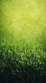 Verdant meadow grasses under soft diffuse green haze.