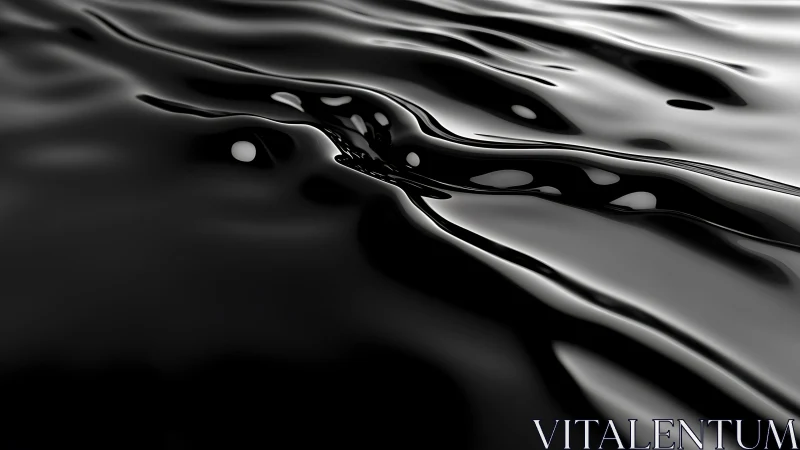 Close-up view of reflective black liquid surface textures.