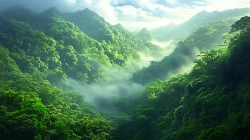 Emerald Valleys Breathe: Where Mist Dances Through Ancient Green.