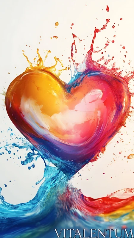 Chromatic Heart Bursts: Liquid Emotion in Motion.